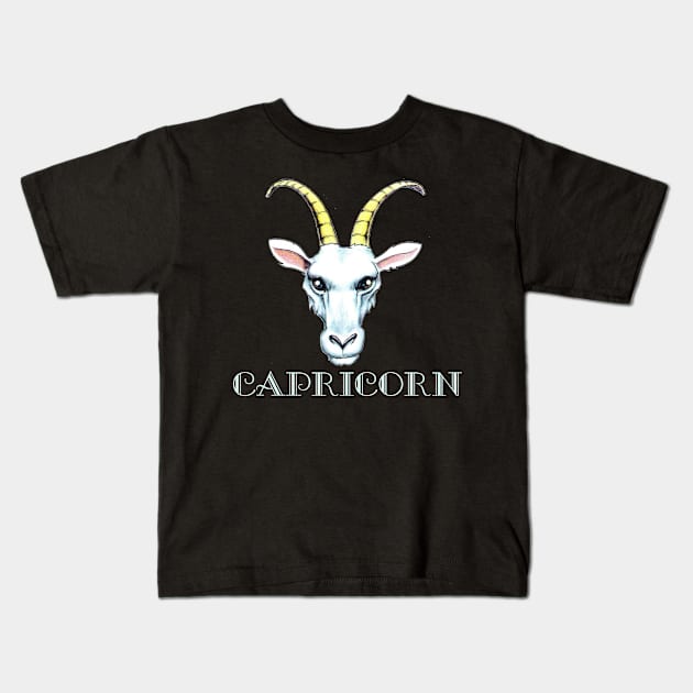 Capricorn Kids T-Shirt by wizooherb